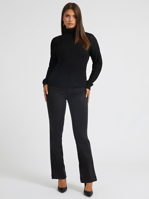 Pull Guess Noir En Laine Mélangée à Torsades