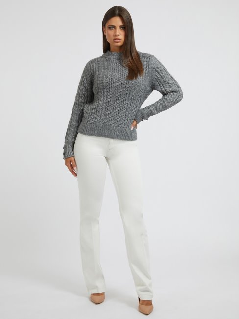 Pull Guess Gris En Laine Mélangée Lurex