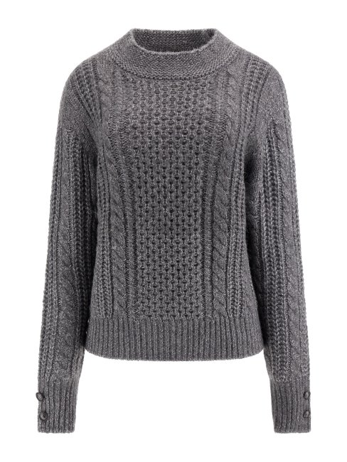 Pull Guess Gris En Laine Mélangée Lurex