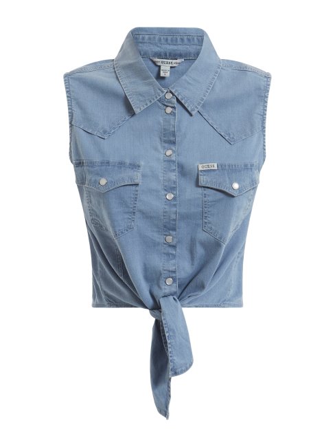 Chemise En Jean Bleu Court Guess
