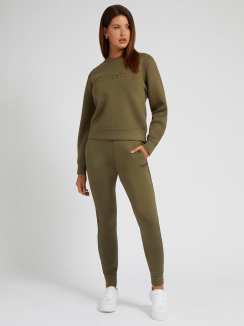 Guess Sweat Vert à Logo Sur Le Devant