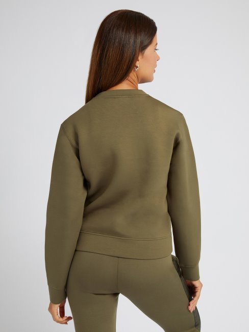 Guess Sweat Vert à Logo Sur Le Devant