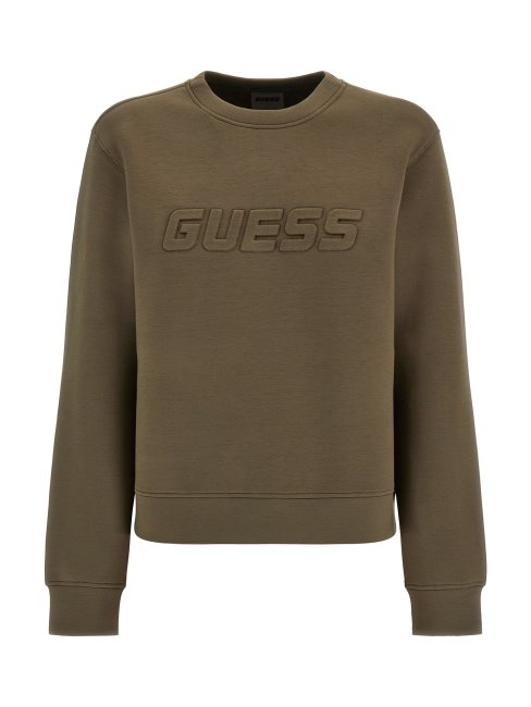 Guess Sweat Vert à Logo Sur Le Devant