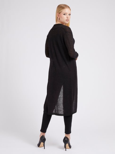 Cardigan Long Guess Noir En Fil Lurex