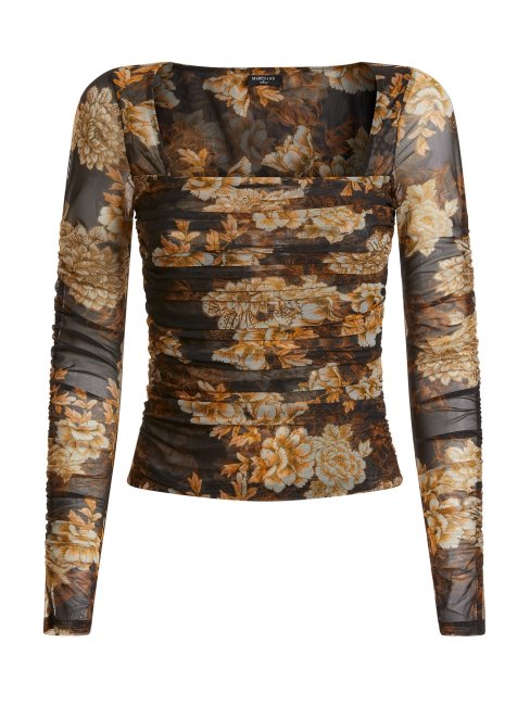 Guess Top Noir à Imprimé Floral Multi Marciano