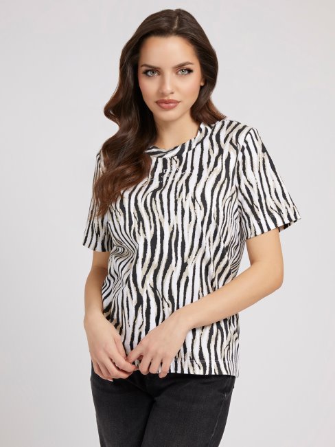 Tee Shirt Guess Zèbre Animalier