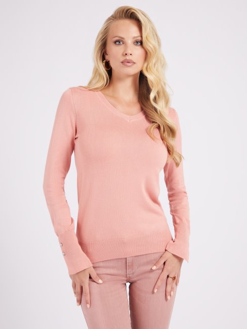 Pull Col V Rose Deviner