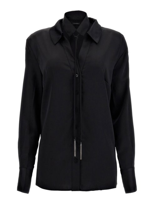 Chemise Guess Noire à Col Ras Du Cou