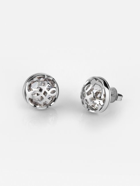 Boucles D'oreilles Guess En Argent Avec Logo Boule 4g