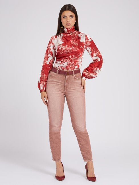 Chemisier Imprimé Guess All Over Rouge