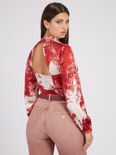 Chemisier Imprimé Guess All Over Rouge