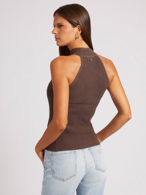 Top Pull Côtelé Guess Marron