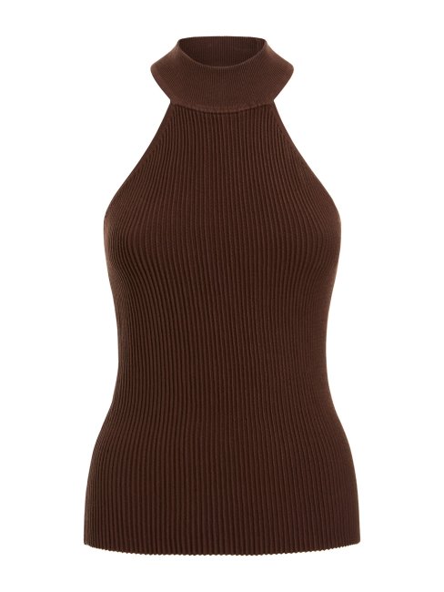 Top Pull Côtelé Guess Marron