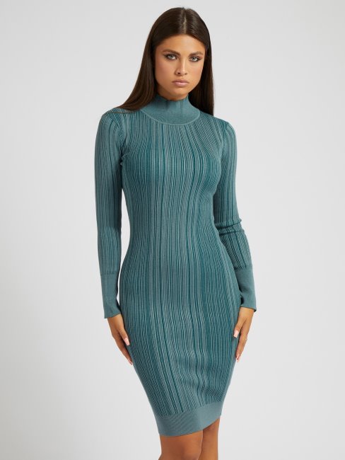 Robe Pull Guess Pétrole à Col Roulé