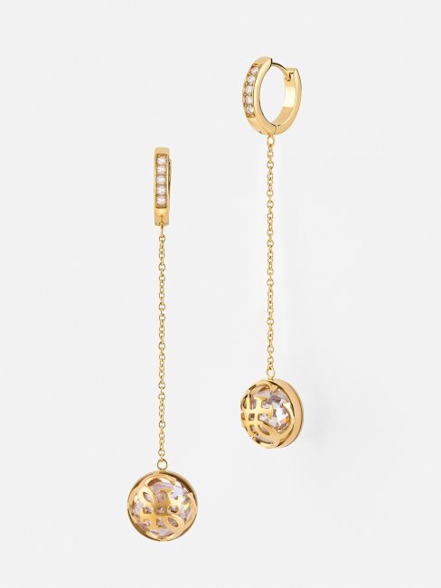 Boucles D'oreilles Guess 4g Logo Boule Multi Or