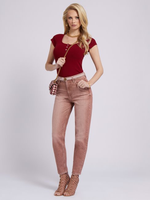 Pantalon En Jean Mom Fit Rose Guess