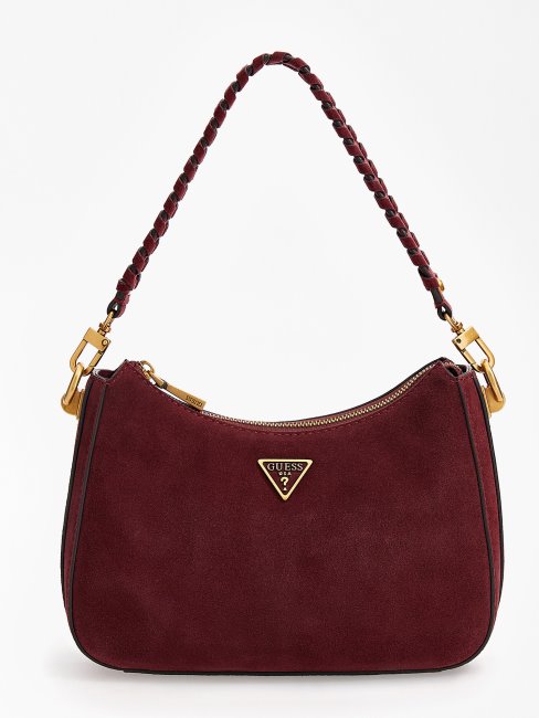 Mini Sac Porté épaule En Daim Kaoma Rouge Guess