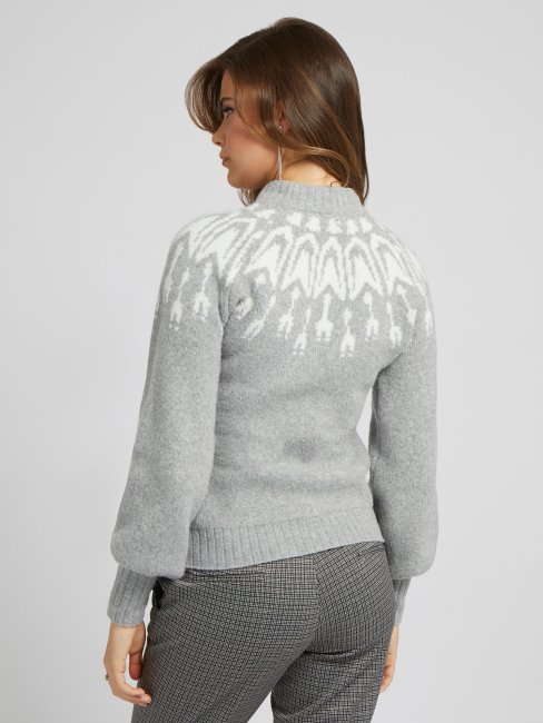 Pull Jacquard Fair Isle Guess Gris