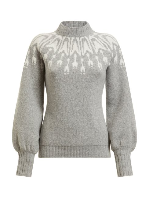 Pull Jacquard Fair Isle Guess Gris