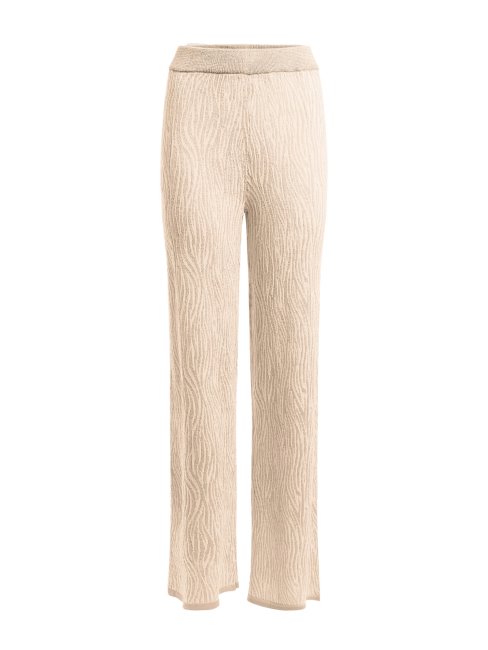 Guess Pantalon Pull Effet Animalier Crème