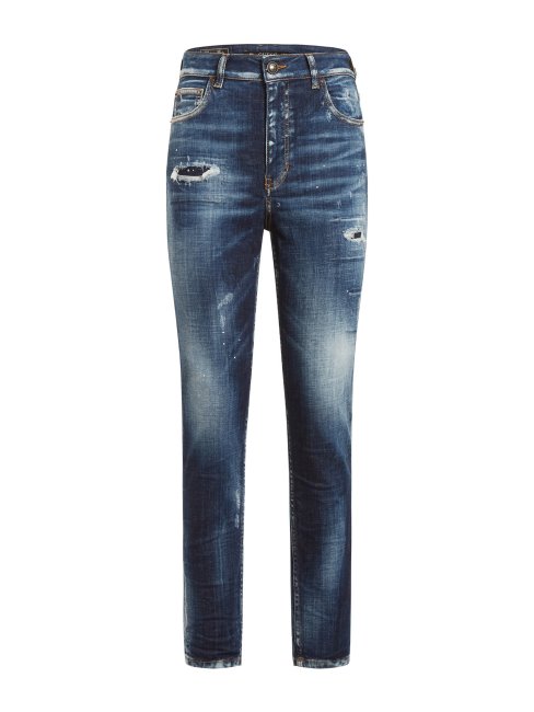 Guess Skinny Fit Denim Pantalon Abrasions Bleu