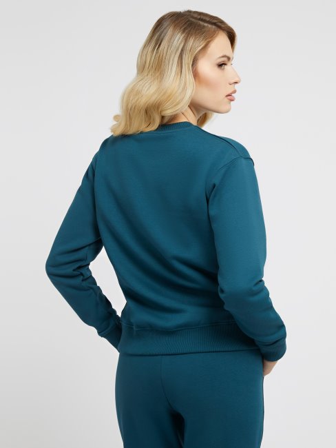 Sweat Logo Devant Guess Bleu Nouvelle Tendance