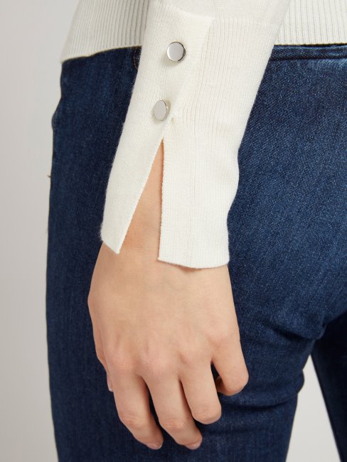 Guess Pull Blanc En Viscose Mélangée