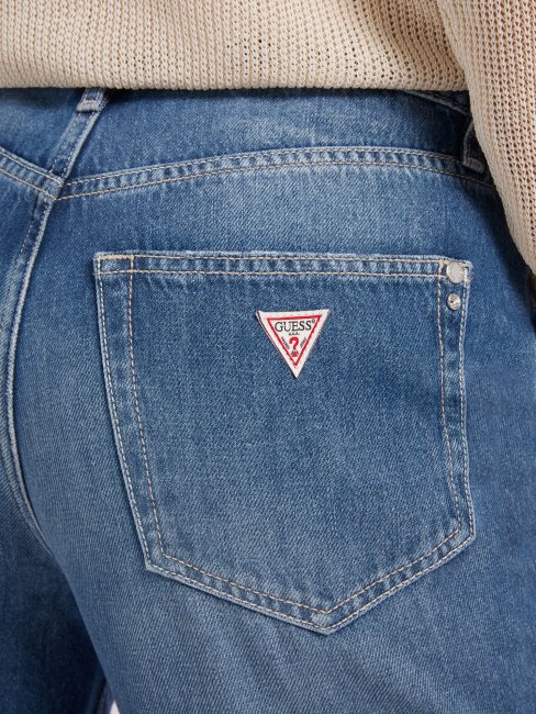 Pantalon En Jean Coupe Décontractée Guess Bleu Mode Nouvelle Tendance