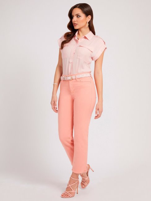 Chemise Manches Courtes Rose Guess