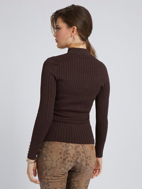 Pull Torsadé Guess Marron