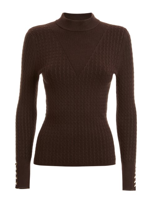 Pull Torsadé Guess Marron