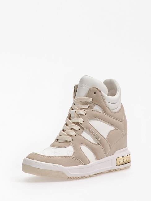 Paniers Guess Compensées Lisa Blanches