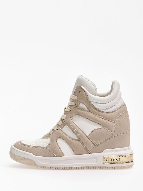 Paniers Guess Compensées Lisa Blanches