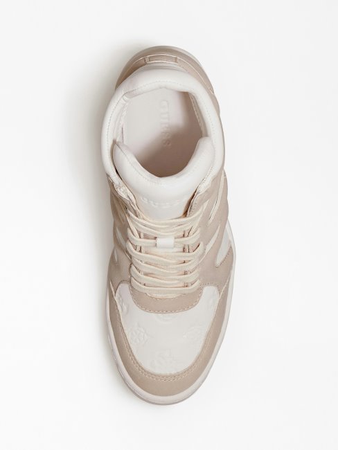 Paniers Guess Compensées Lisa Blanches