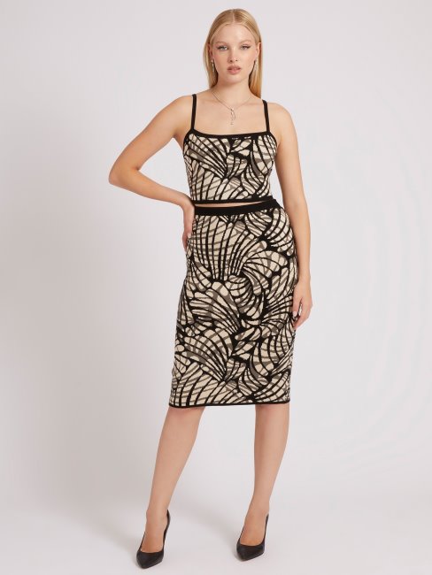 Pull Jupe Jacquard Beige Guess