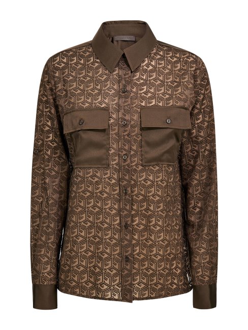 Tee Shirt Guess G Cube Imprimé Vert