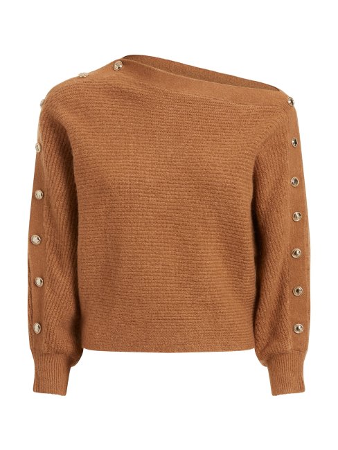 Pull à épaules Dénudées Marron Guess