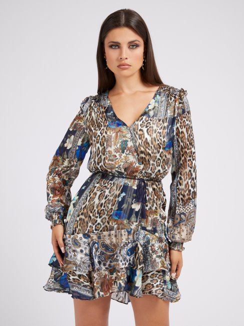 Robe Imprimée Guess Sur L'ensemble Bleu Multi