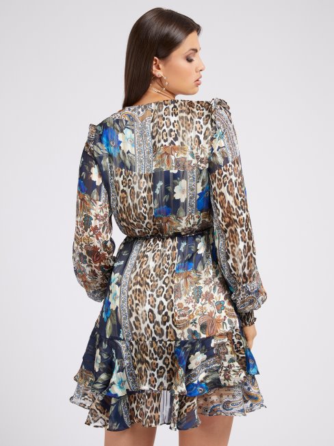 Robe Imprimée Guess Sur L'ensemble Bleu Multi