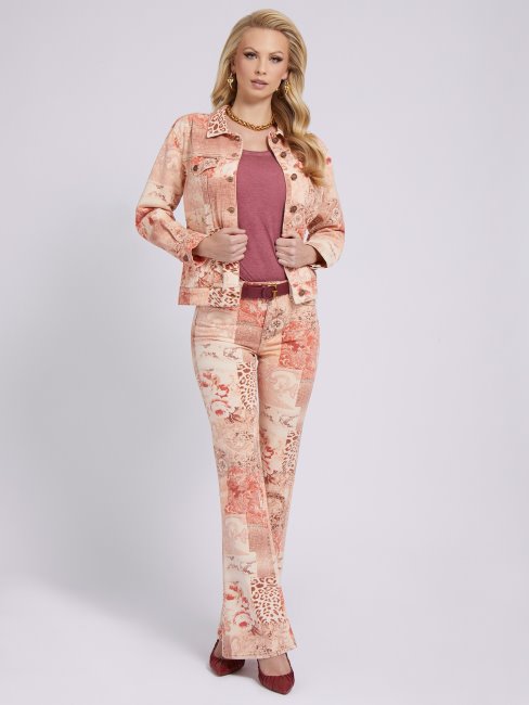 Veste En Jean Imprimé All Over Guess Multi Rose