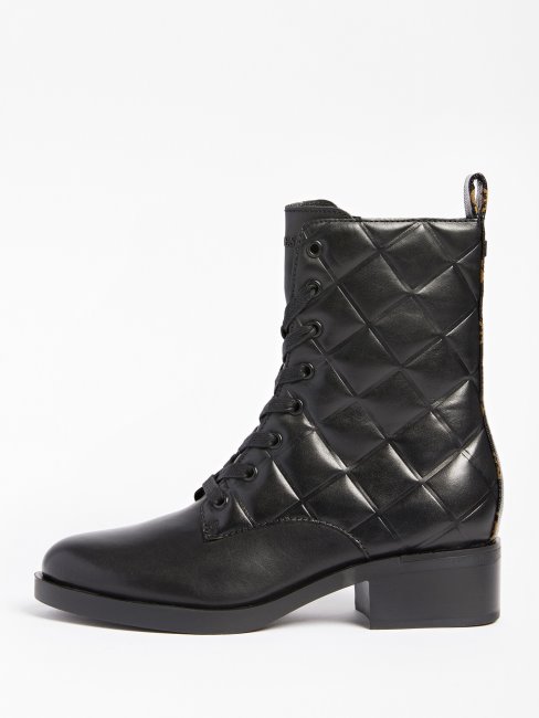 Bottes De Combat Taelin En Cuir Véritable Guess Noires