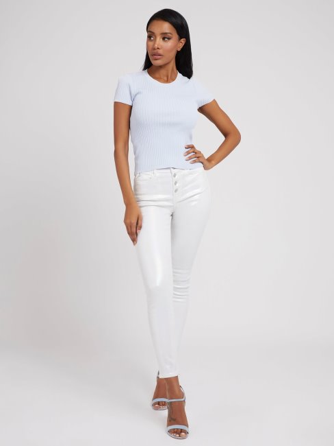 Guess Pull En Viscose Mélangée Bleu Clair