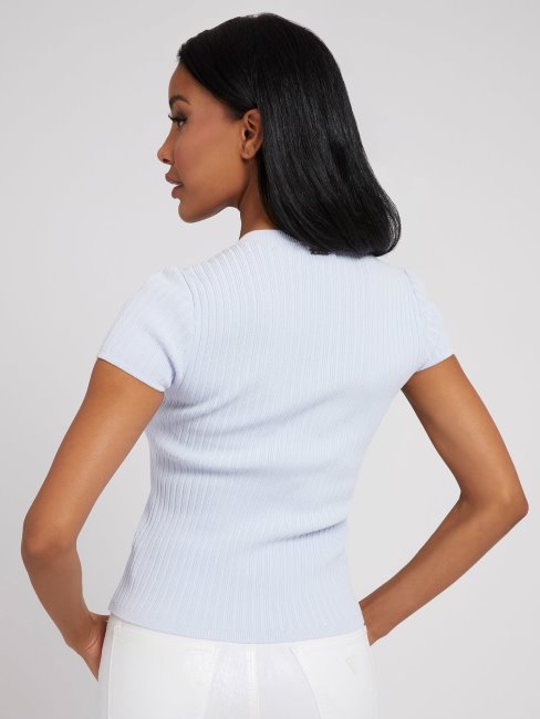 Guess Pull En Viscose Mélangée Bleu Clair