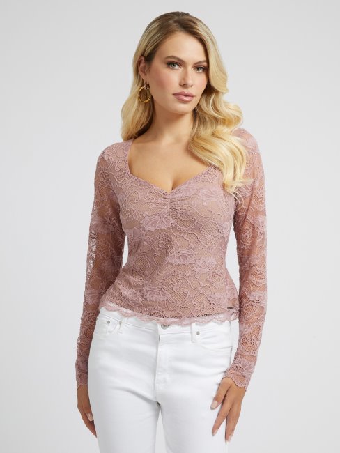Top En Dentelle Lilas Guess