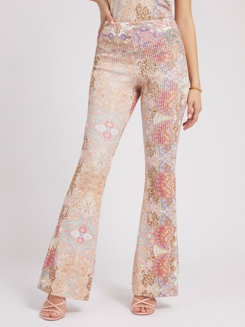 Guess Pantalon Chandail à Imprimé Cachemire Multi Rose
