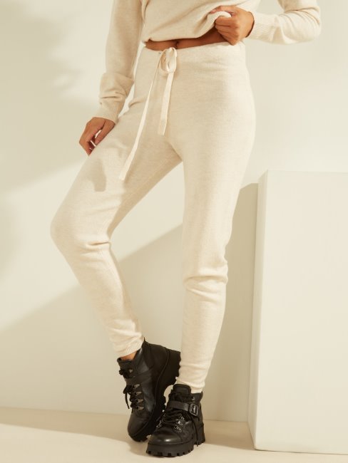 Pantalon De Jogging En Maille Crème Guess