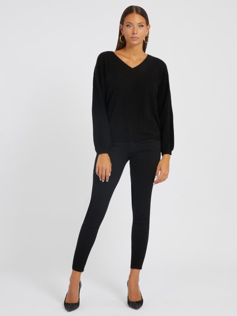 Pull Cachemire Manches Bouffantes Guess Noir Multi