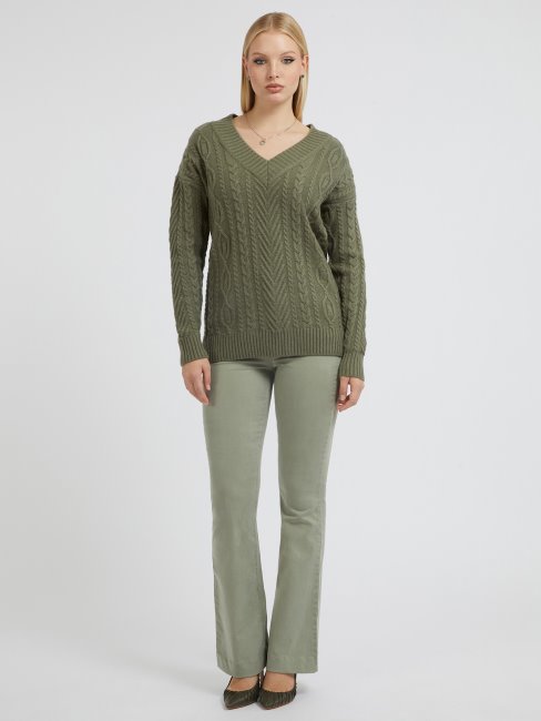 Guess Pull En Laine Mélangée à Torsades Vert