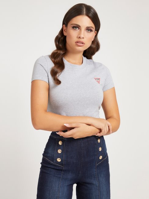Tee Shirt Gris Logo Multi Triangles Guess