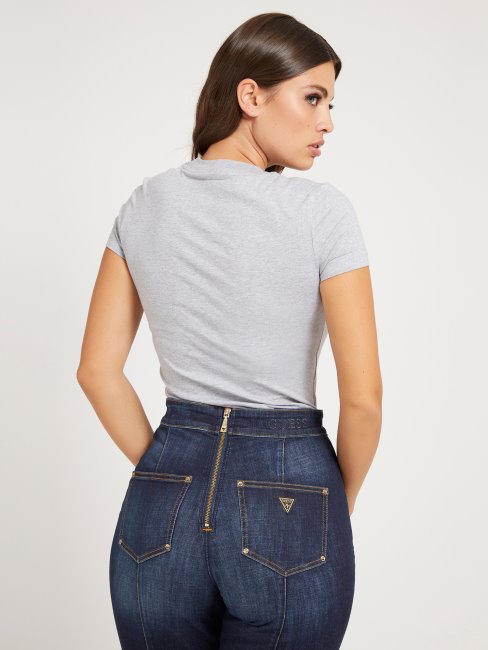 Tee Shirt Gris Logo Multi Triangles Guess